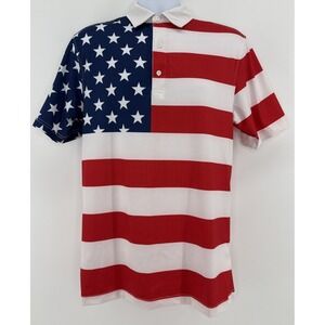 Royal & Awesome Polo Men M USA Flag Patriotic Golf Performance